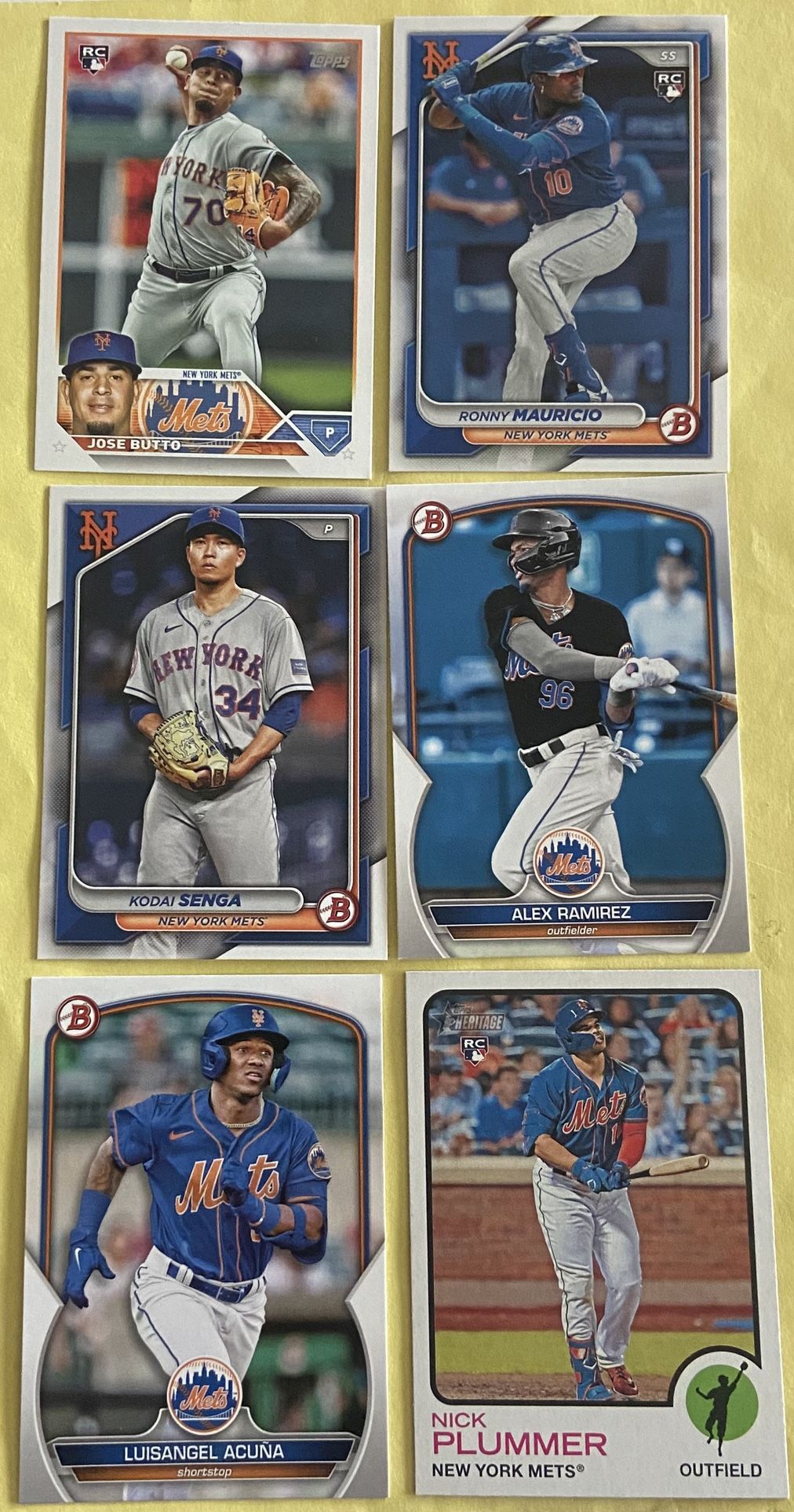 New York Mets Rookie Card Lot (6 Cards)
