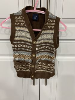 Boys Baby GAP Sweater Button Up Vest Size 6-12M