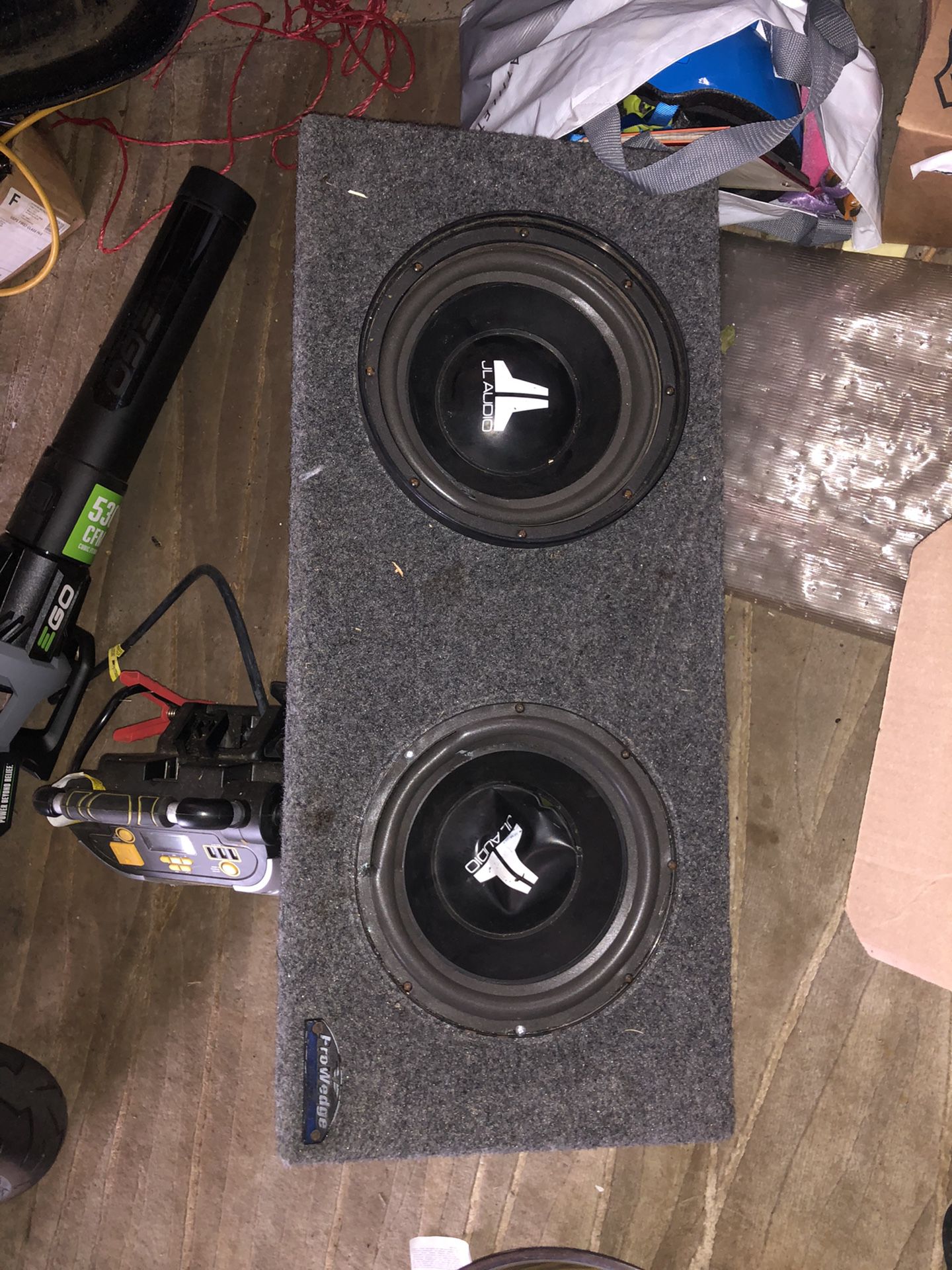 JL audio Subwoofer. Works but one speaker ripped.