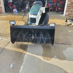 Craftsman Riding Lawnmower With 46" Snow Thrower Attachments