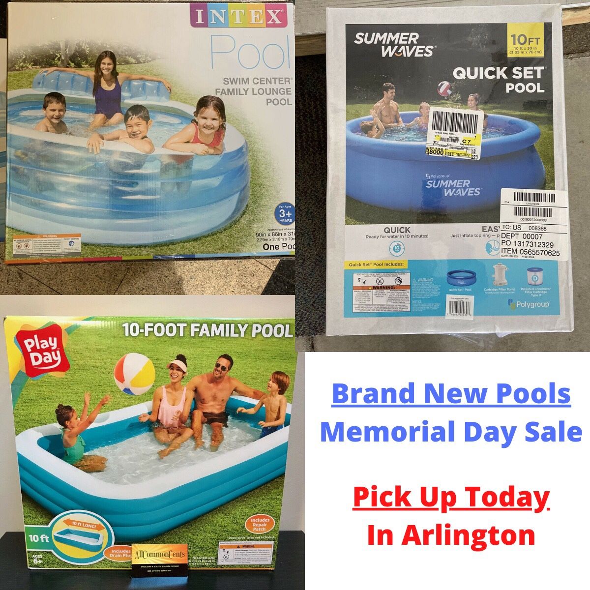 Brand New Above Ground Pools on Sale for Memorial Day.