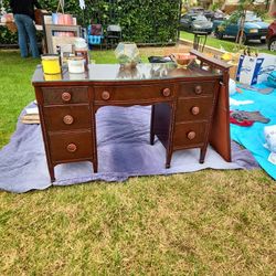 Wood Vanity w/Mirror