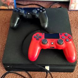 PS4 2 Controllers 2 Games And Magnavox Flat Screen 