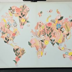 World In Flowers Frame