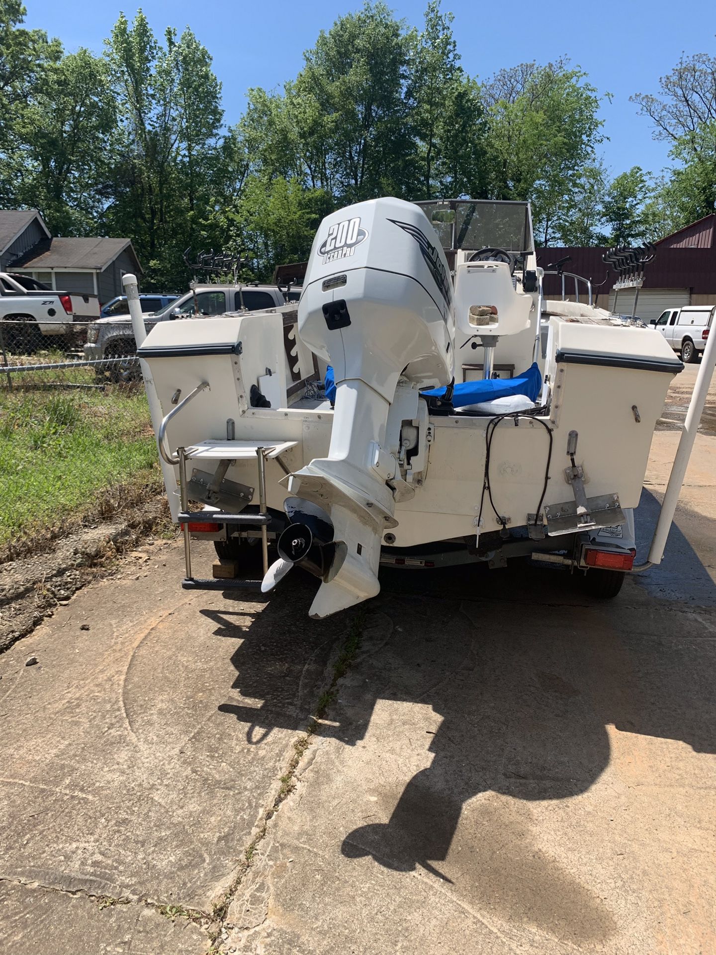 1987 cuddy cabin. Great striper boat comes with lorance fish finder 18