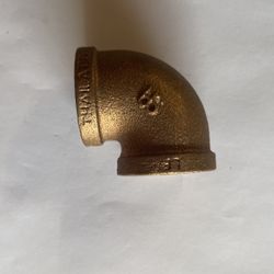 Brass Pipe Fitting, 90 Degree Elbow, 1" Female