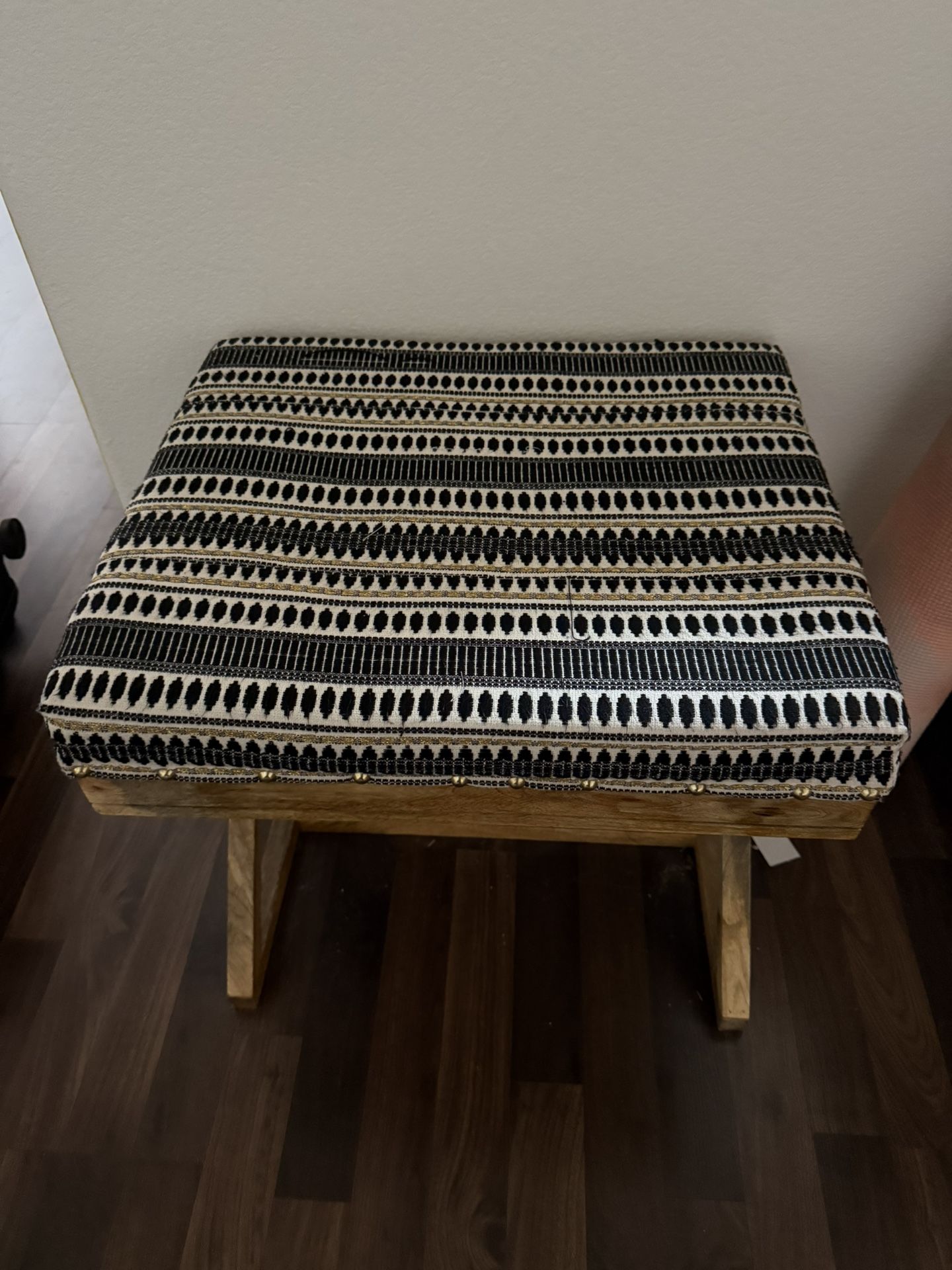 Beautiful Wood Padded Stool