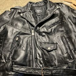Men’s Diamond Plate Buffalo Leather Jacket