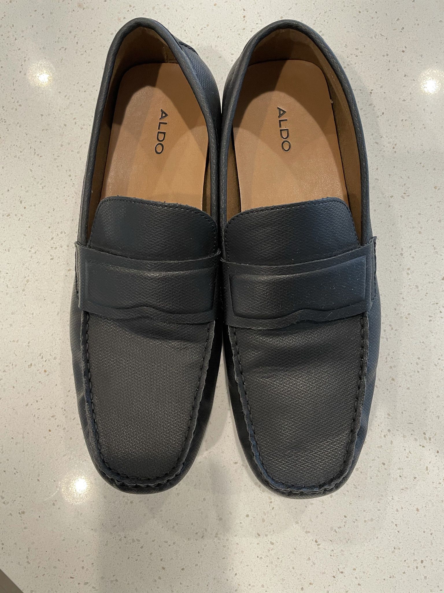 Men’s Aldo moccasin driver shoe, Slip-on. Good For Wide Ankles  Black. Size 11. 