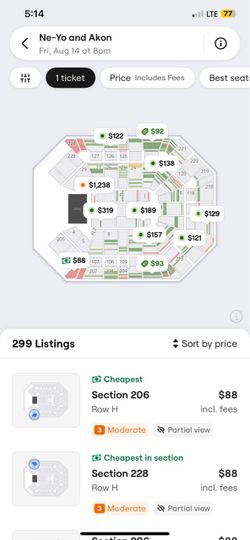 Ne-Yo and Akon Concert Ticket