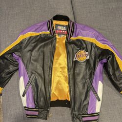 Carl Banks Genuine Leather 3 Peat Era Lakers Jacket