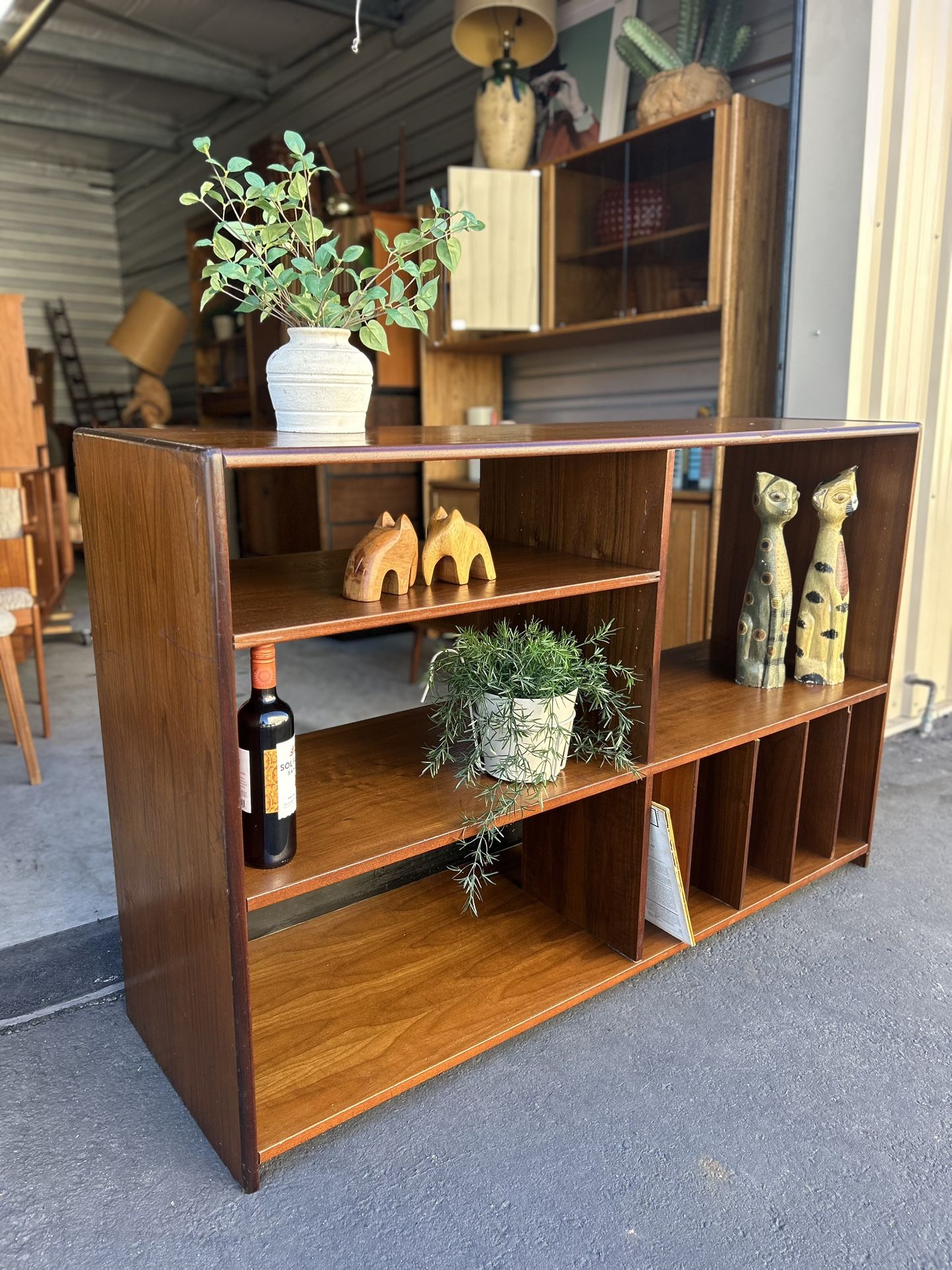 LARGE Mid Century Modern Danish Bookcase Record Cabinet