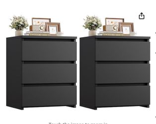 Set of 2 night stands new black