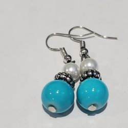 Blue And White Earrings 