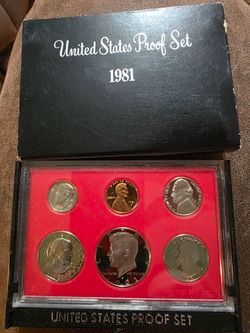 1981 United States Proof Coin Set, San Francisco Mint, Copper, Multiple Denoms
