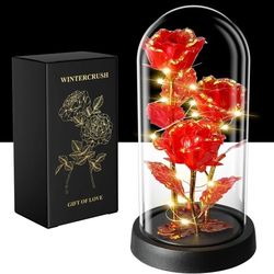 Light-Up Forever Preserved Rose in Glass