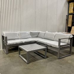 Aluminum L-Shaped Outdoor Patio Furniture Set