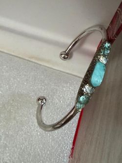 Pulsera caña stainless piedras joyería antigua