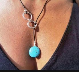Black necklace with turquoise detail - new - will include a bag