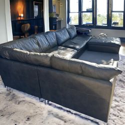 Free Delivery Modular Leather Sectional Couch 