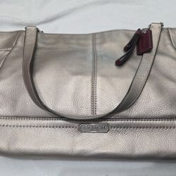 Coach Leather Metallic Bag