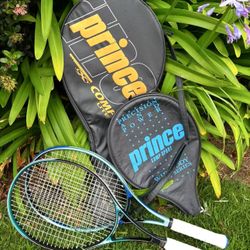 2 Prince Tennis Racquets + Covers – Great Condition