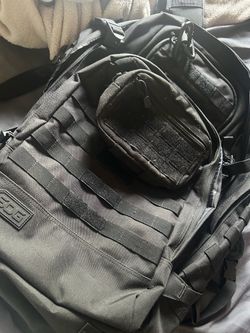SOG Black Tactical Backpack with MOLLE Pouch