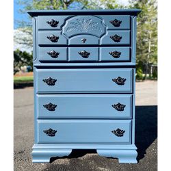 Lovely Refinished Blue Vintage Dresser