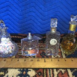 BOUQUET LENTHERIC CONFETTI PERFUME & 3 FRENCH VINTGE BOTTLES