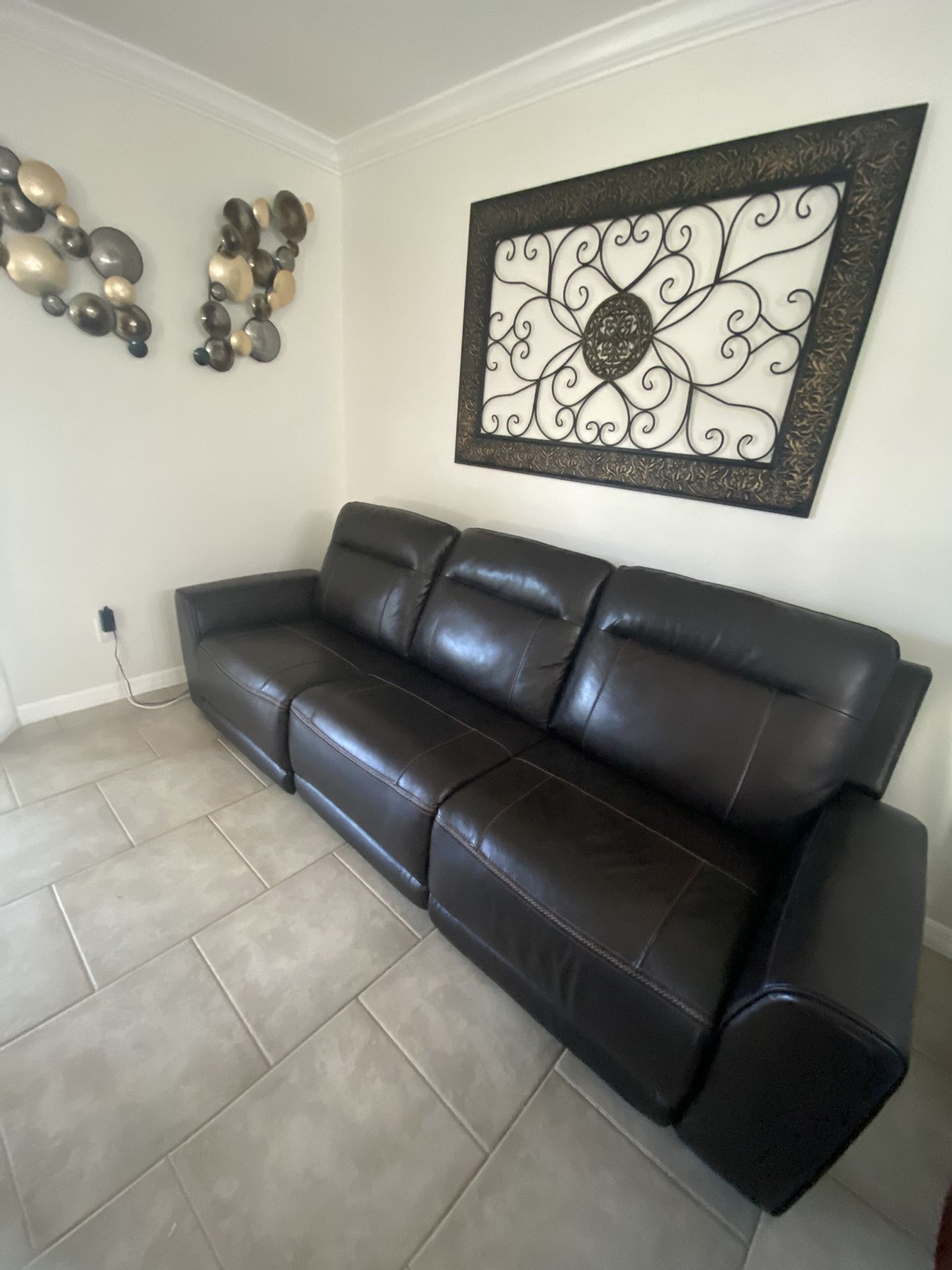 Leather Motorized Recliner Sofa