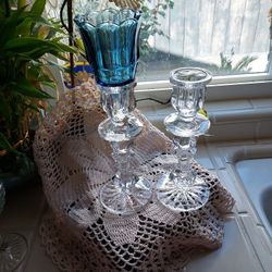 Vtg BLEIKRISTALL Lead crystal Candle Holders