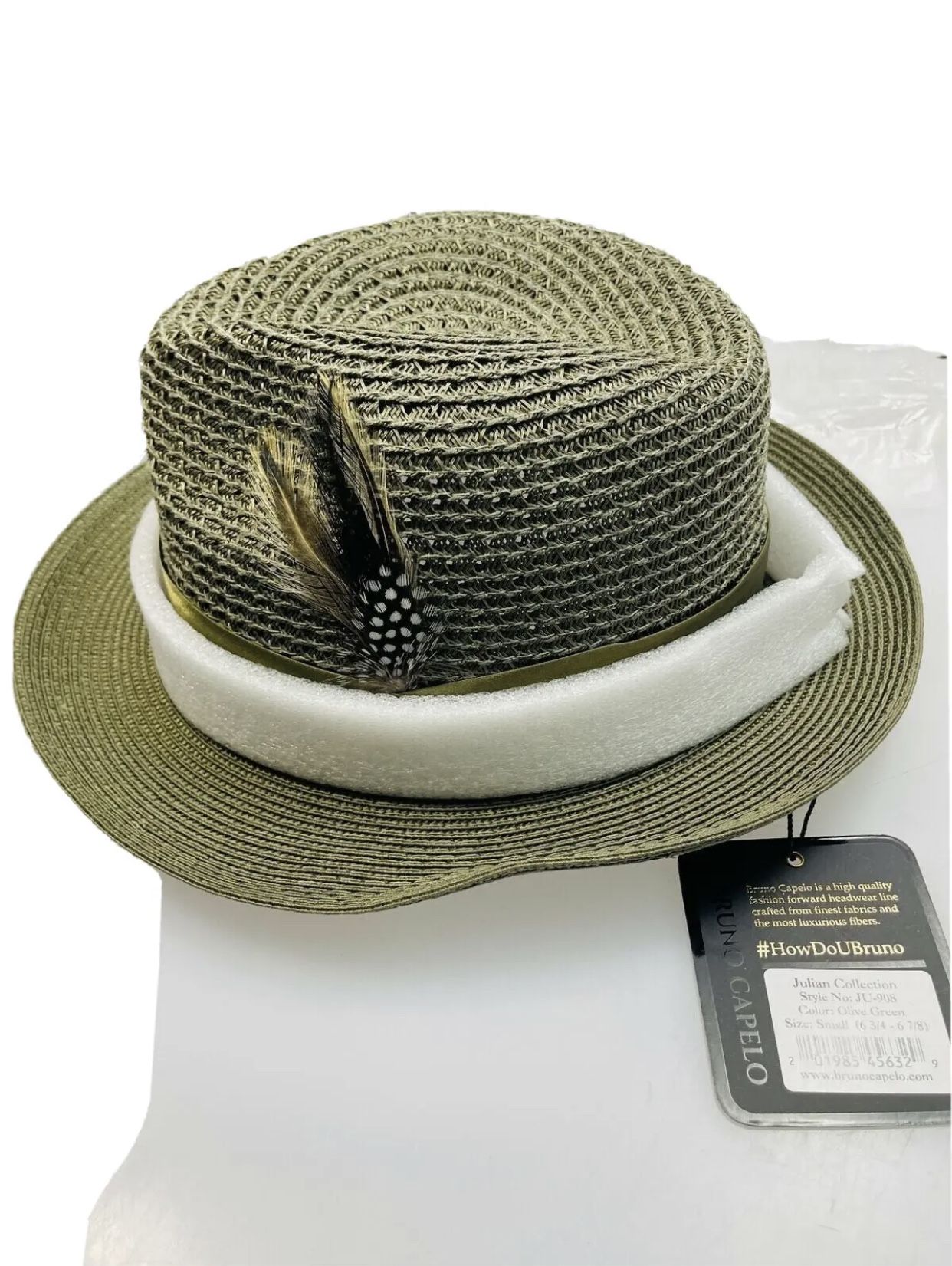 NEW Men's Bruno Capelo XL Julian Collection JU-908 Soft Straw Hat - Olive Green