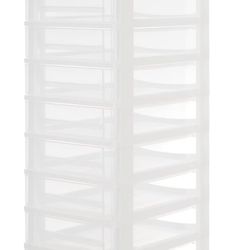 White/Clear 12 Drawer Iris 48 Inches Tall 12 Inches Wide Good Condition 