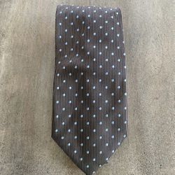 Brown with light blue polkadot Tie.