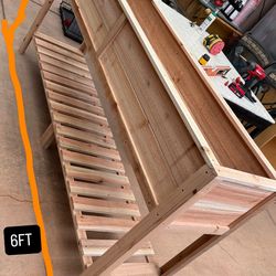 6’ Raised Cedar Wood Planter (With under shelf)