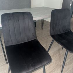 Velvet black chairs