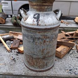 Antique Iowa Co Coop Dairy Milk Can Dodgeville Wisconsin 