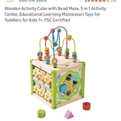 Everearth New Wooden Art Cube Activity Center For Kids