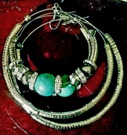 SiLver w/Turquoise HooP Earrings