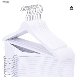 ELONG HOME Wooden Hangers 30 Pack, Wood Hangers with Extra Smooth Finish, Precisely Cut Notches & Chrome Swivel Hook, Wooden Clothes Hangers for Shirt