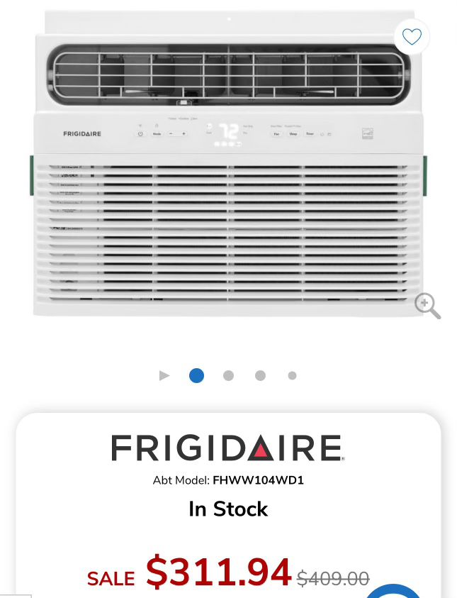 Frigidaire FHWW104WD1 10,000 BTU 115 V Window Room Air Conditioner Smart