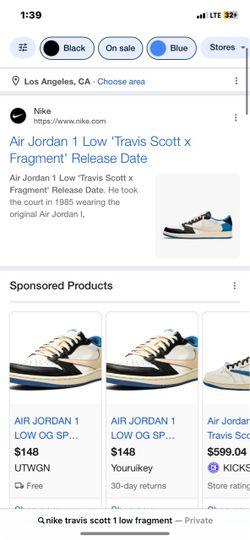 Air Jordan 1 Low 'Travis Scott x Fragment' Release Date