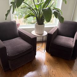 2 Brown Arm Chairs 