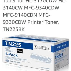 1 Pack TN225 High Yield Toner Cartridge Replacement for Brother TN-225 TN-225BK Black Toner for HL-3170CDW HL-3140CW MFC-9340CDW MFC-9140CDN MFC-9330C