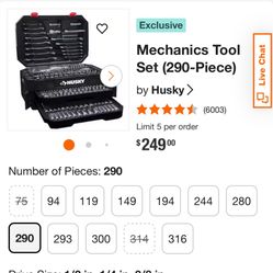 290 Pc Mechanics Tool Kit