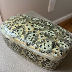 Handcrafted Paper Mache Trinket Box ( L7” W4” ) firm on price