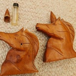 Vintage 1940's Unicorn Head Perfume Holder Set