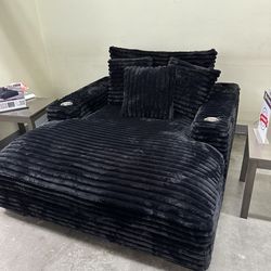 XL FUR LIKE CORDUROY CHAISE LOUNGE