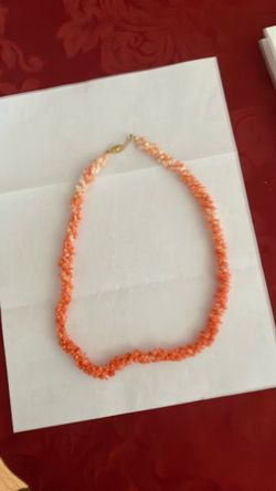 Twisted coral cheap bead 20” necklace