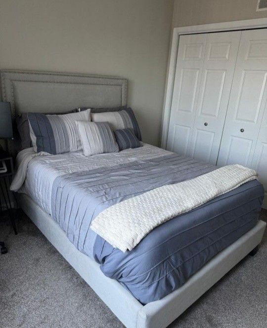 Headboard, Box Spring And FULL SIZE Mattress